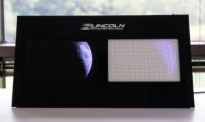 Mini-LED FALD display panel demonstrating localized dimming with minimal halo effect